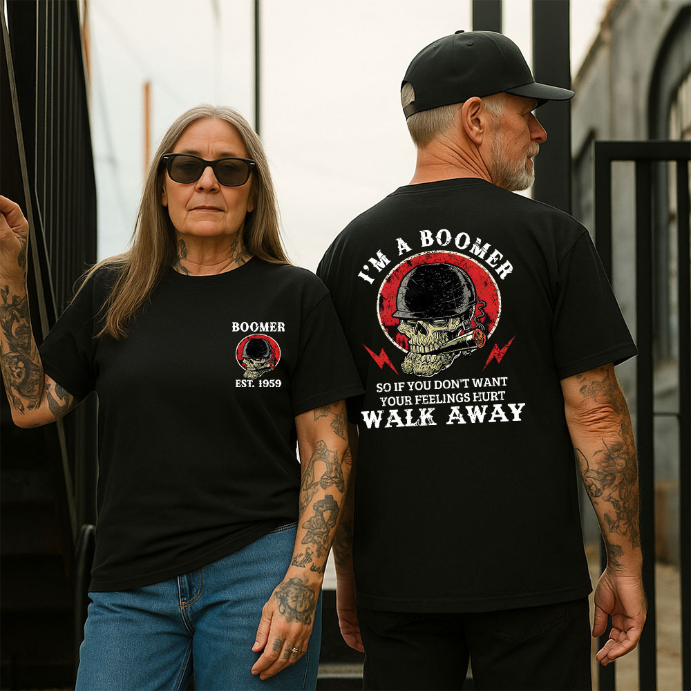 BOOMER Skull T-shirt, Unisex Hoodie, Custom Year Of Birth Sweatshirt, I'm A Boomer, Walk Away T-shirt