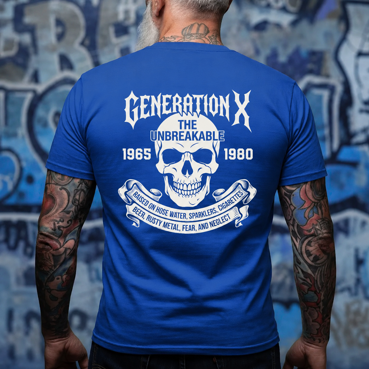 Generation X The Unbreakable Generation Custom Year Skull Tee