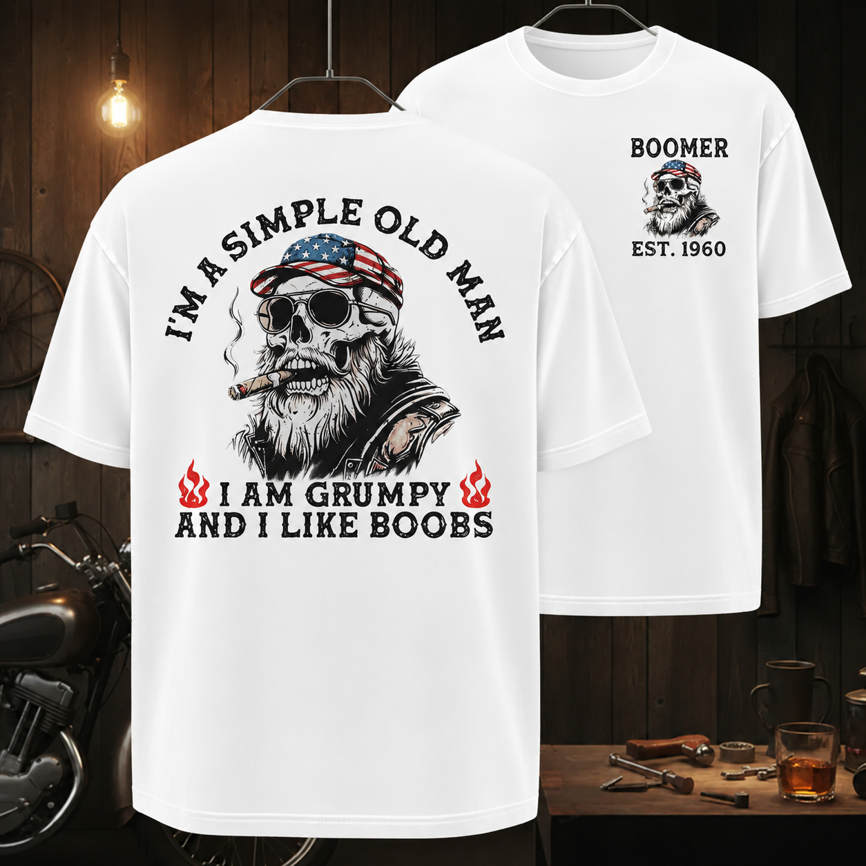 Custom "Simple Old Man" Shirt - Grumpy & Unapologetic | Personalized Gen X / Boomer EST. Year - Tee