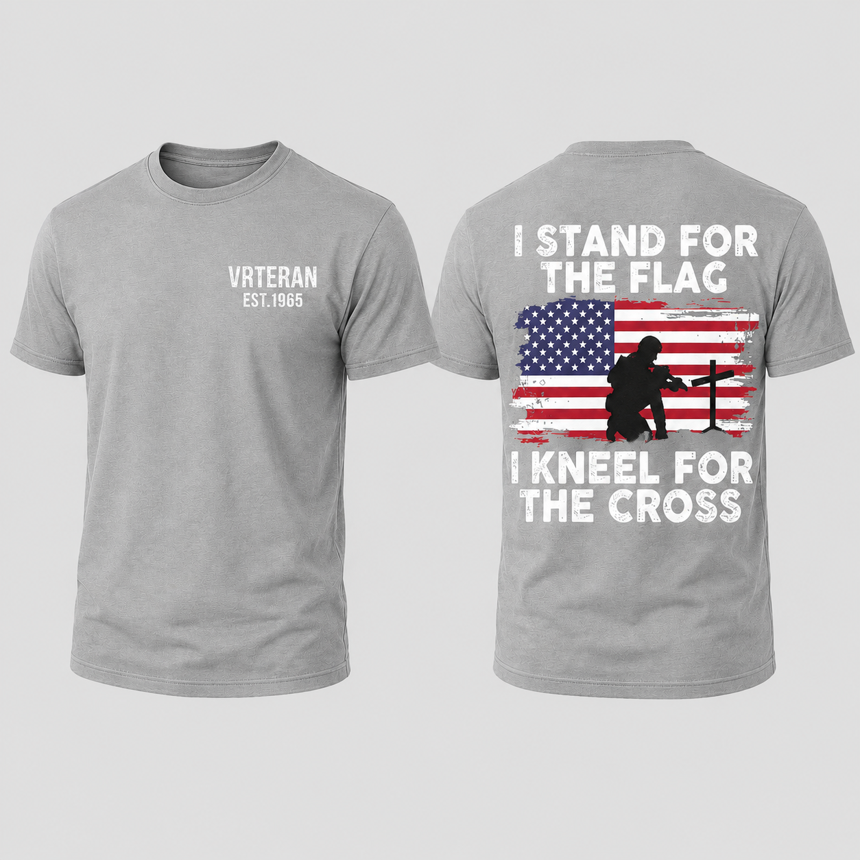 I Stand For The Flag I Kneel For The Cross American Flag Patriotic Graphic T Shirt