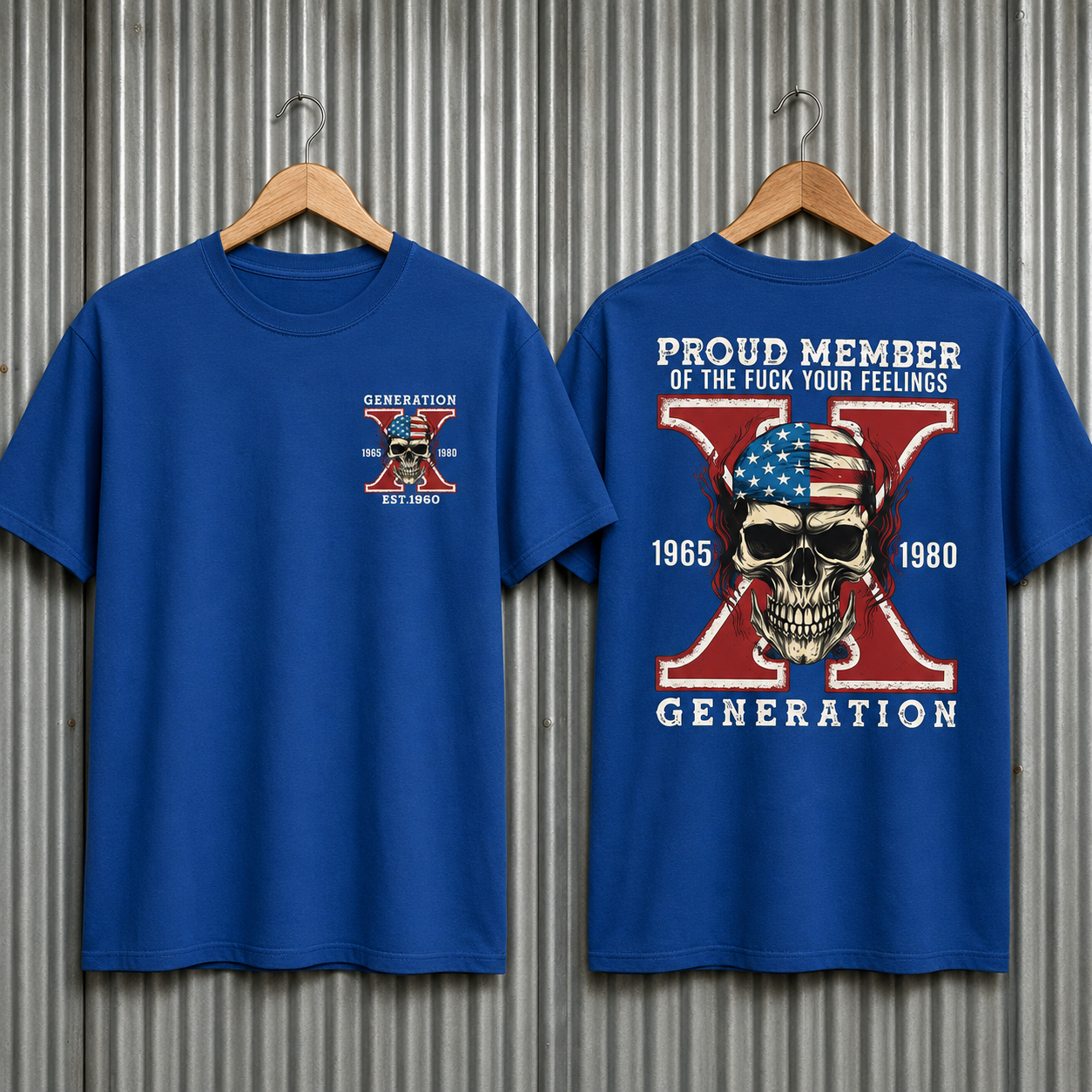 Custom Gen X Skull New Printing T-shirt