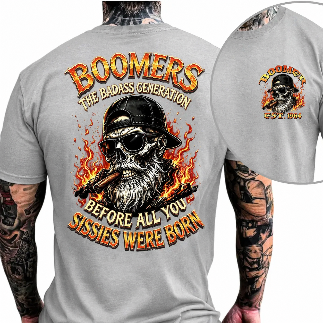 Custom Year Boomer T-shirt, Boomers The Badass Generation Before All You Sissies Were Born T-Shirt
