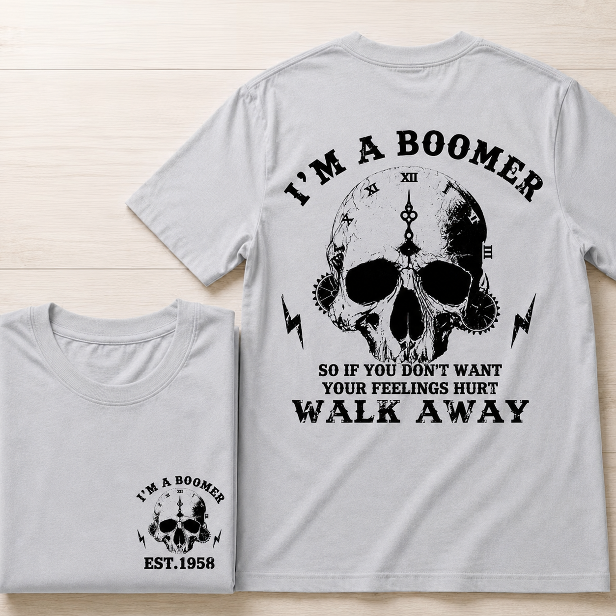I'm A Boomer Custom Year Vintage Skull Graphic T-Shirt