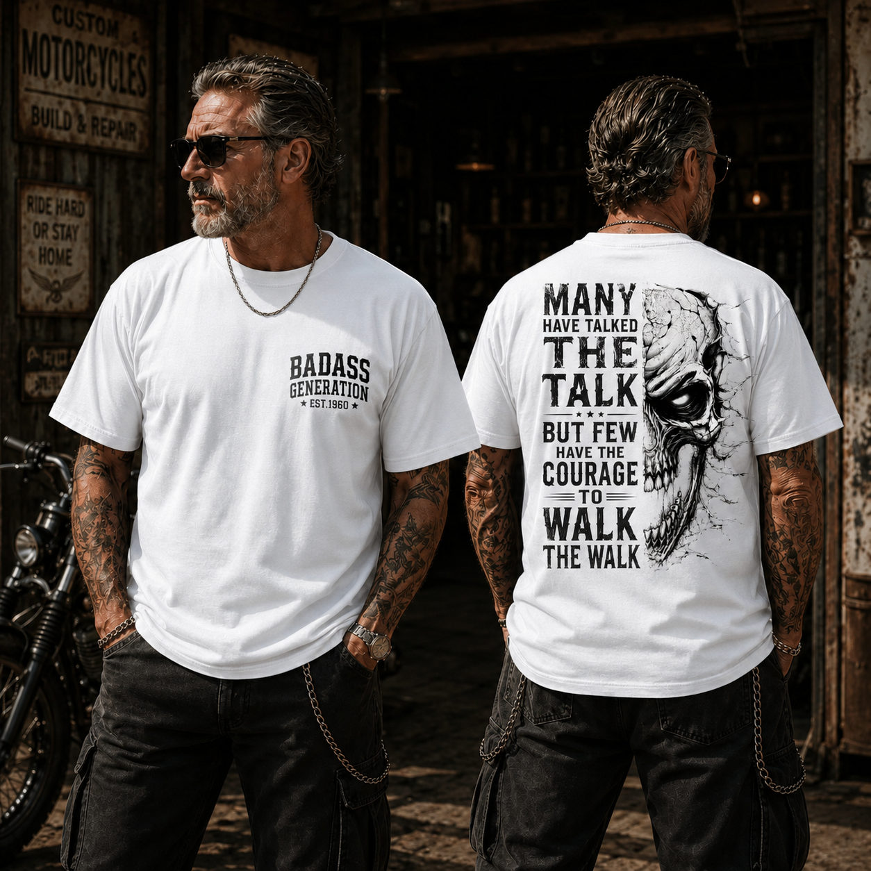 Badass Generation Custom Year T-Shirt – Walk The Walk Skull Graphic Tee