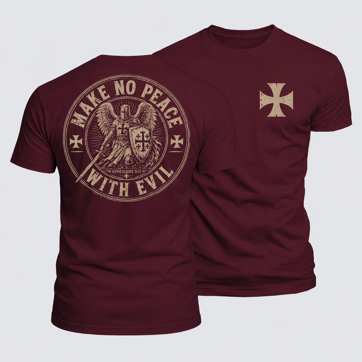 Luxe Mercerized Cotton Tee - Make No Peace With Evil