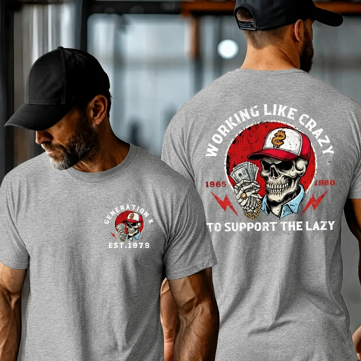 Custom Working Like Crazy Gen X T-shirt