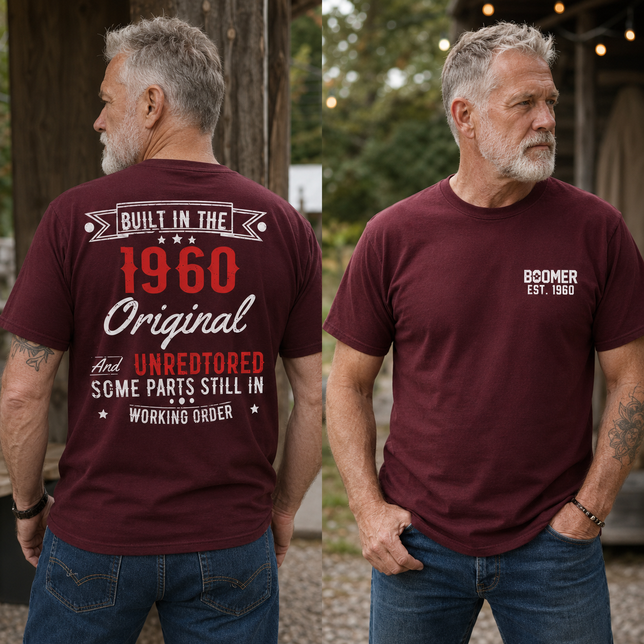 Custom Boomer/Gen X Built-In Year T-shirt – Original & Unrestored Edition T-shirt