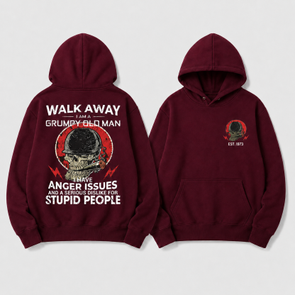 Custom EST. YEAR Grumpy Old Man Skull Print Unisex Hoodie