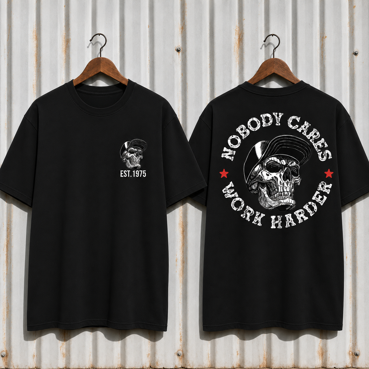 Nobody Cares Work Harder" Hardcore Graphic Apparel | Customizable Year Hoodie & Tee