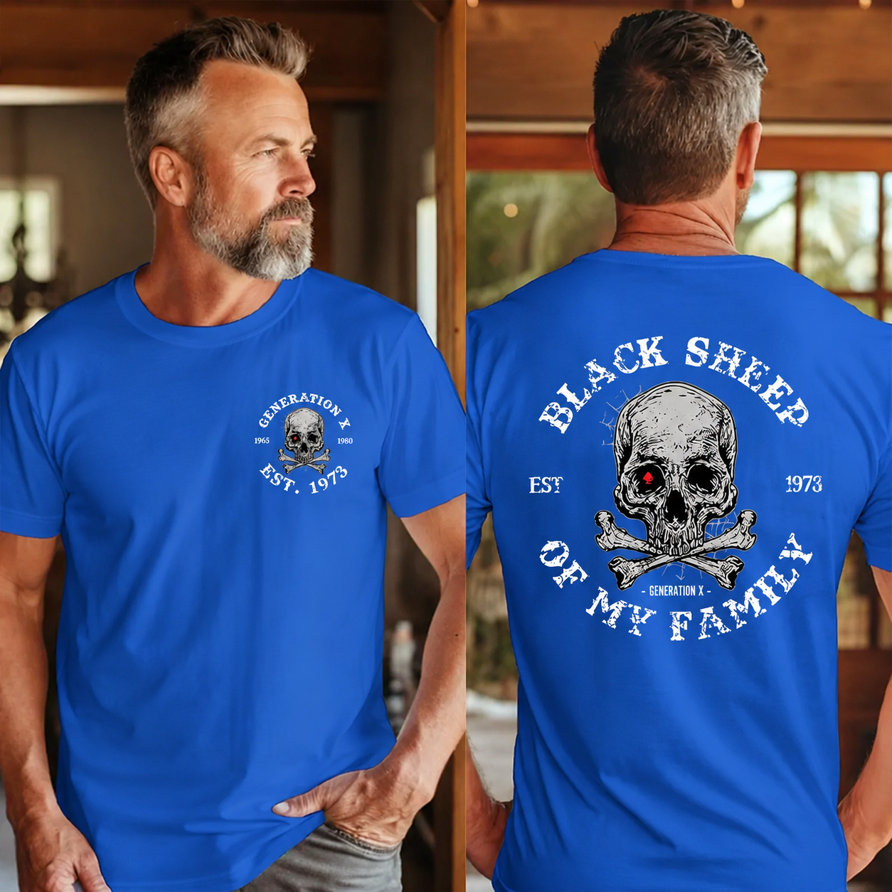 Generation X 2 Side T-shirt, Black Sheep Of My Family Shirt, Unisex, Custom Year Of Birth T-shirt