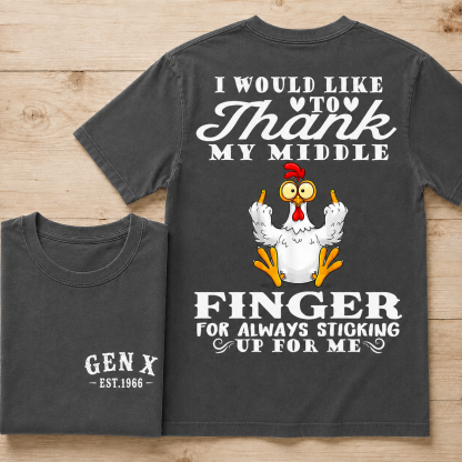 Funny Chicken Middle Finger Vintage T Shirt Custom Year Tee