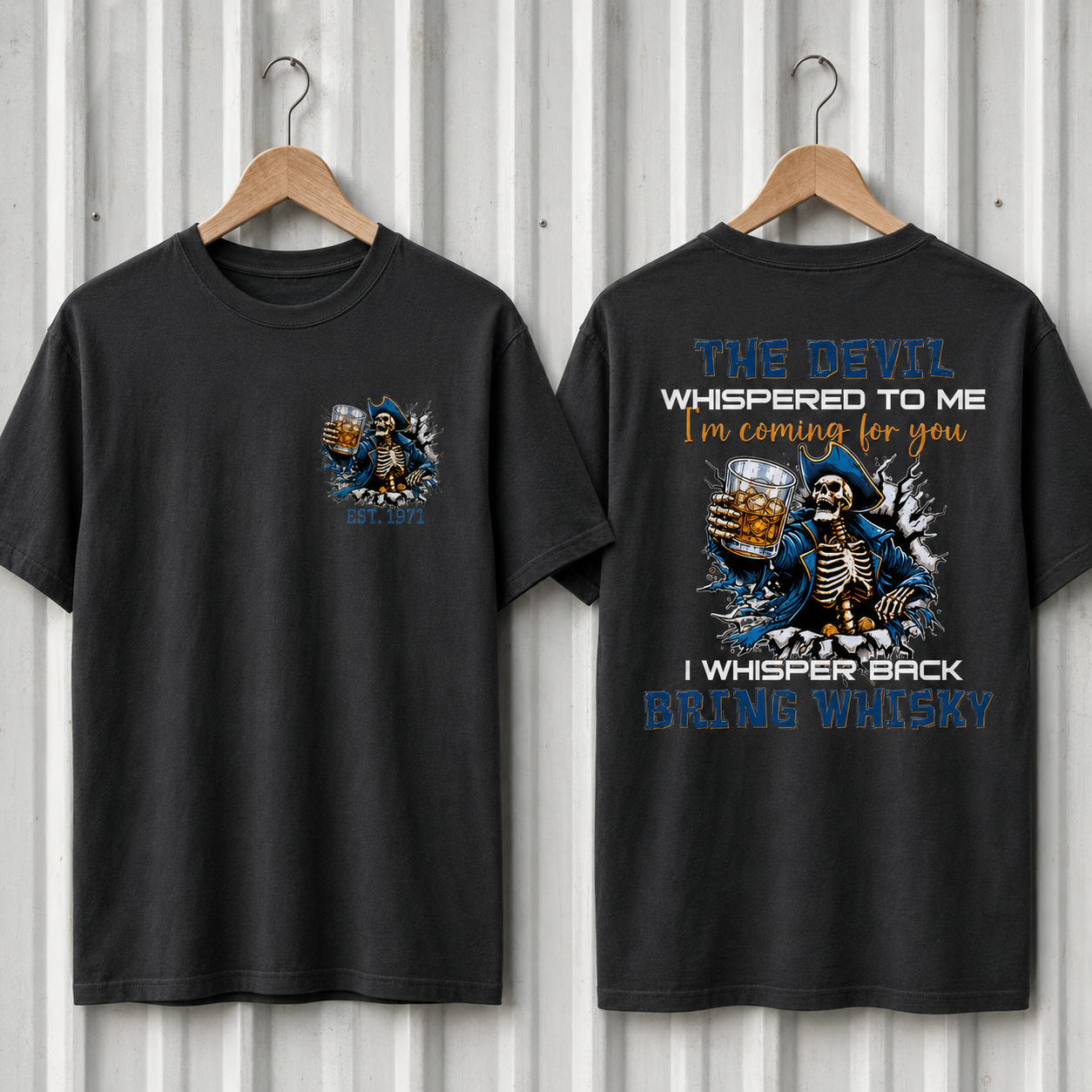 The Devil Whispered To Me I Whisper Back Bring Beer Gen X//Boomer Custom Birth Year T-shirt