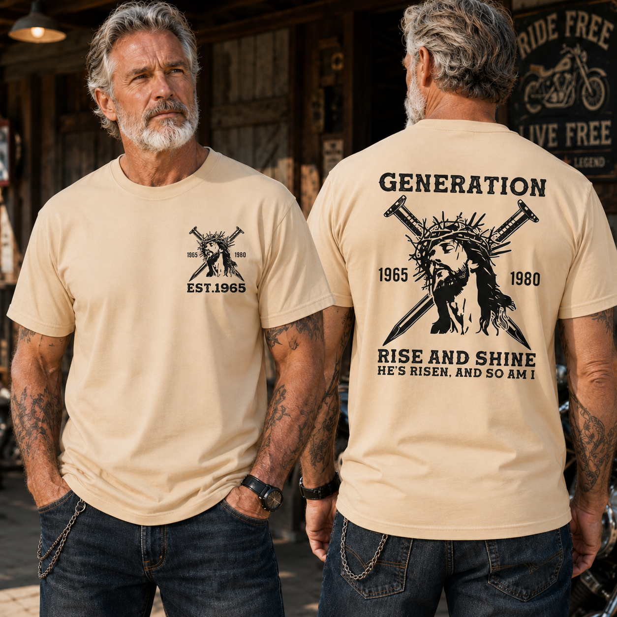 RISE AND SHINE HE'S RISEN, AND SO AM I Custom Year 100% Heavyweight Cotton T-Shirt