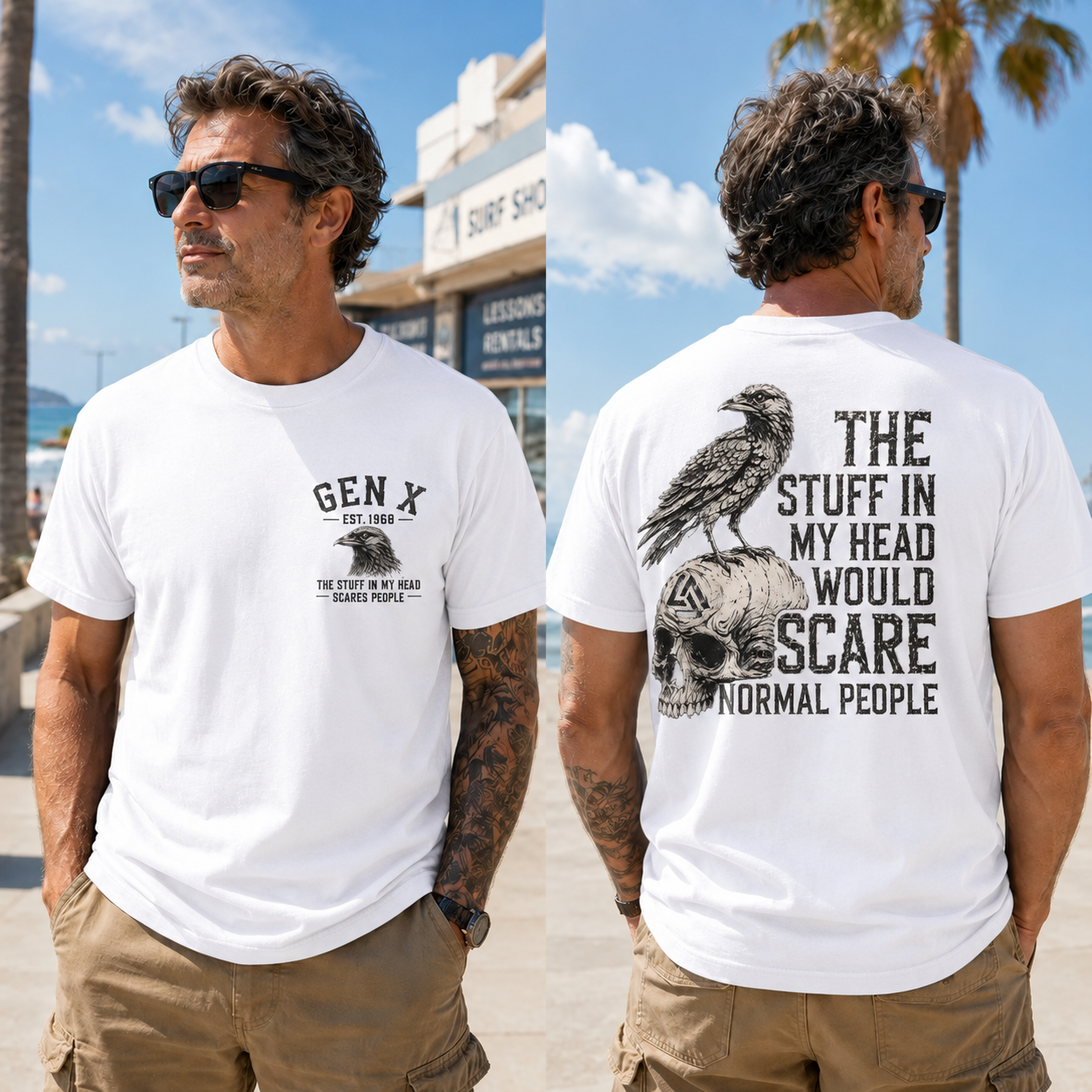 The Stuff In My Head Would Scare Normal People Gen X Custom Year T-Shirt