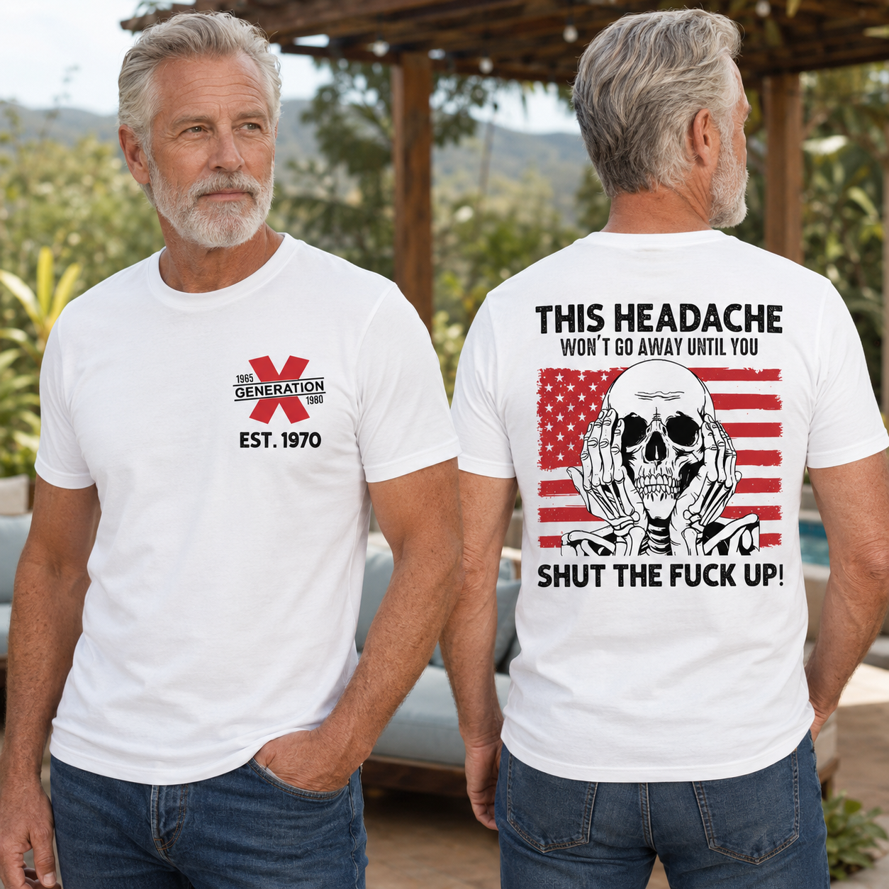 Customized Gen X This Headache Won't Go Away Until You Shut The F**k Up SHIRT