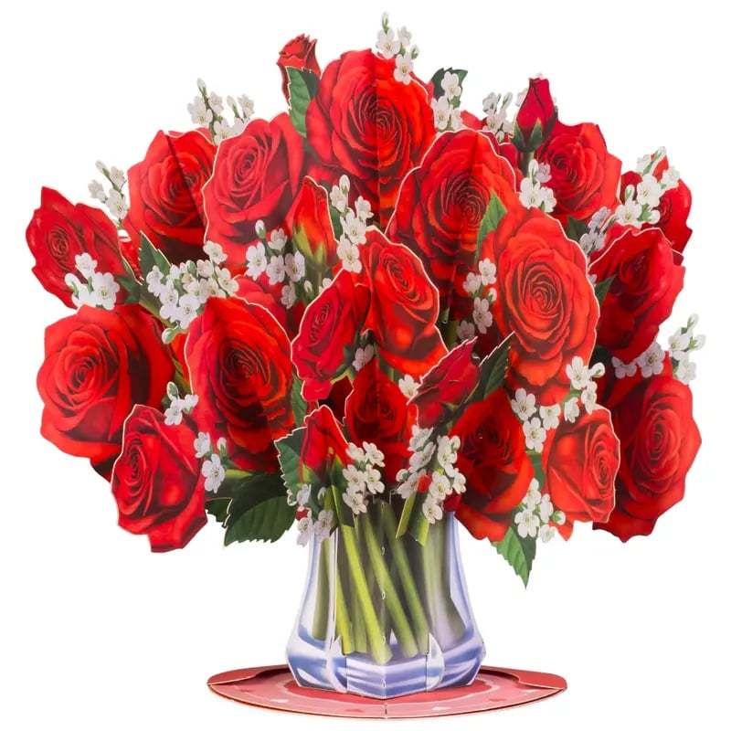 Everlasting 3D Flower Pop-Up Card – Valentine’s Day Keepsake Gift