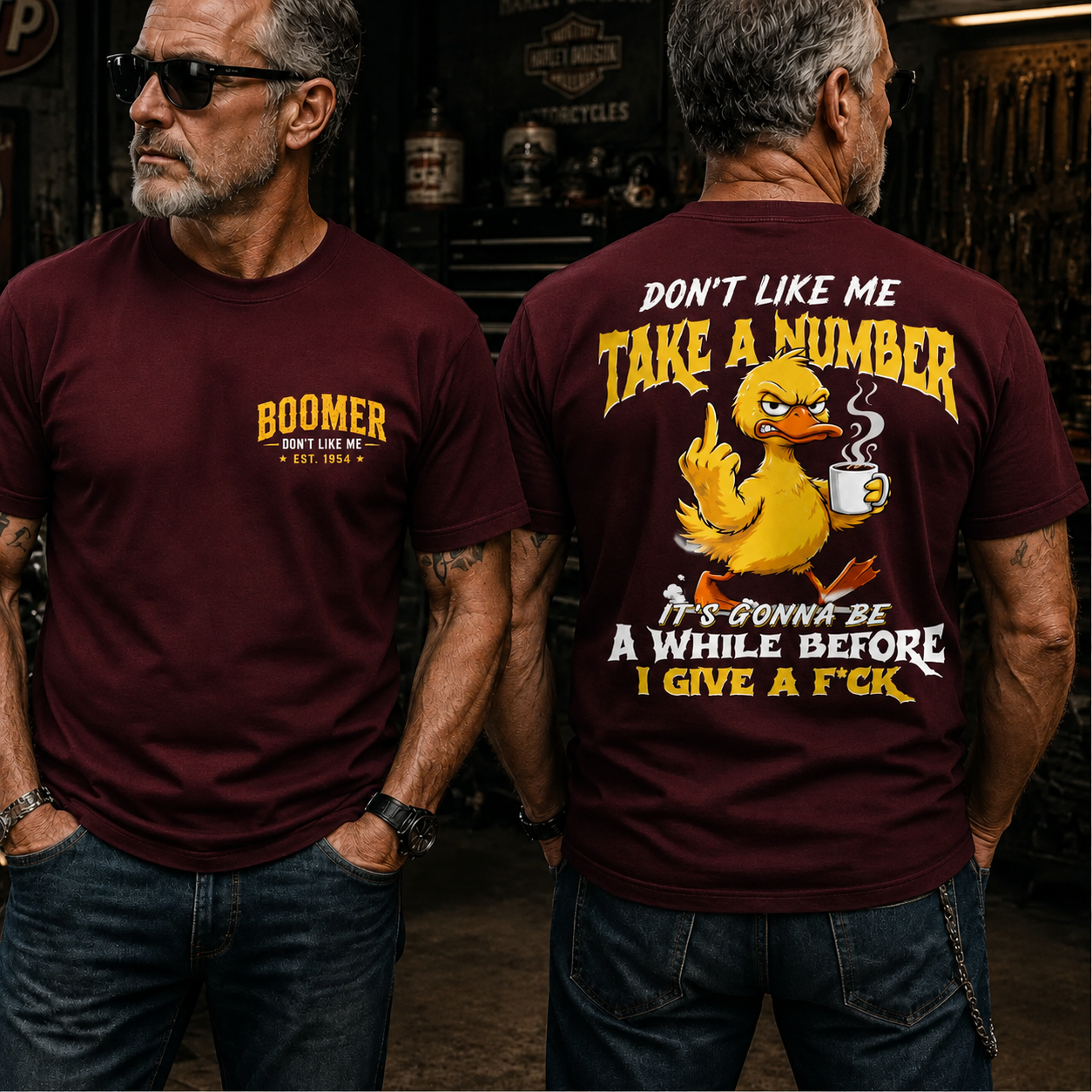 Boomer Don't Like Me Take A Number Personalized EST. Year Funny Graphic T-Shirt