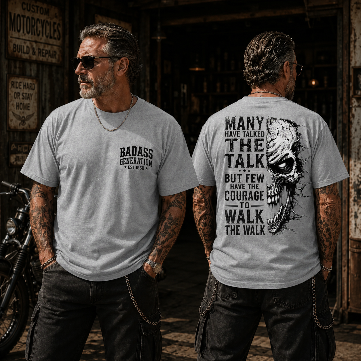 Badass Generation Custom Year T-Shirt – Walk The Walk Skull Graphic Tee