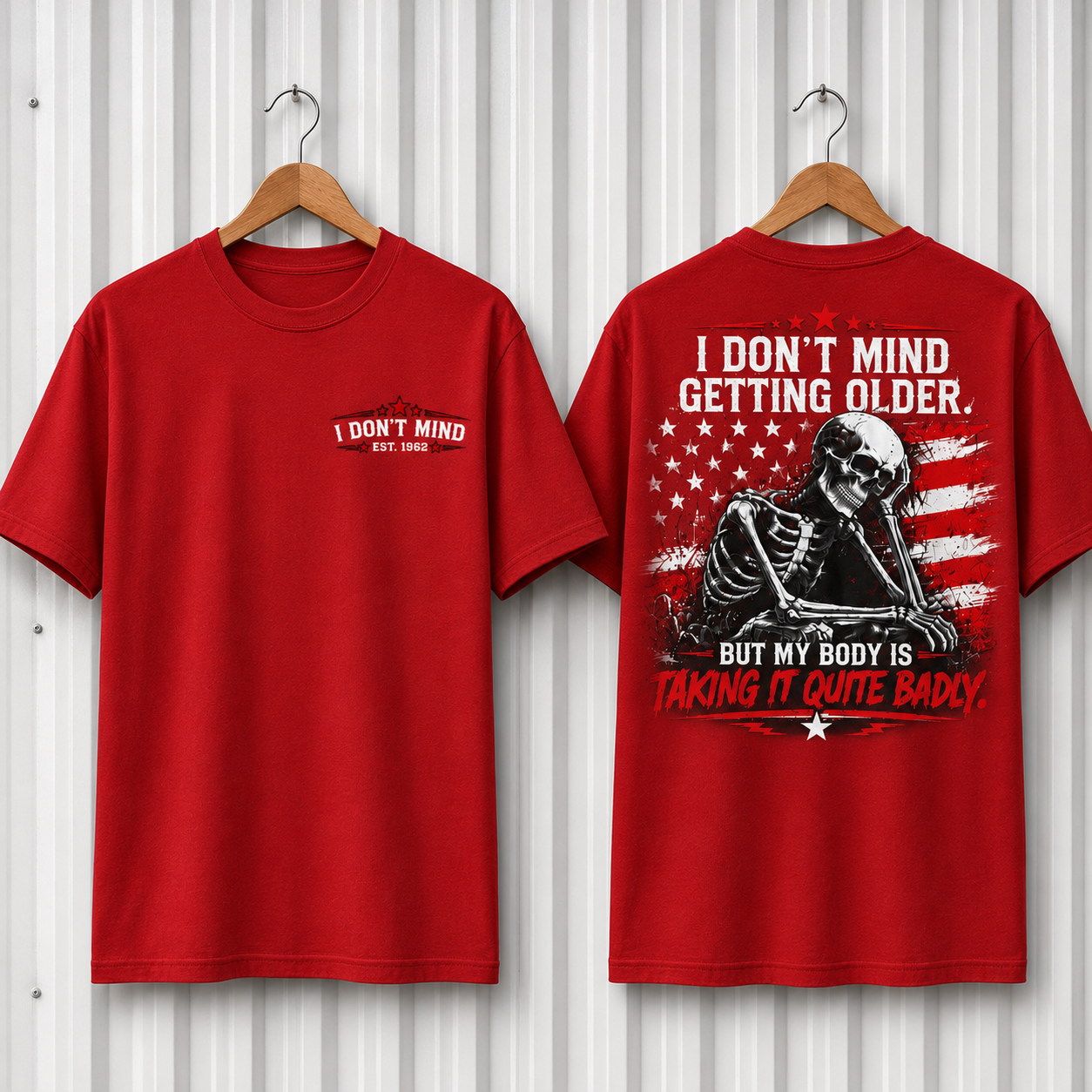 I Don't Mind Getting Older Custom Year Skull T-Shirt