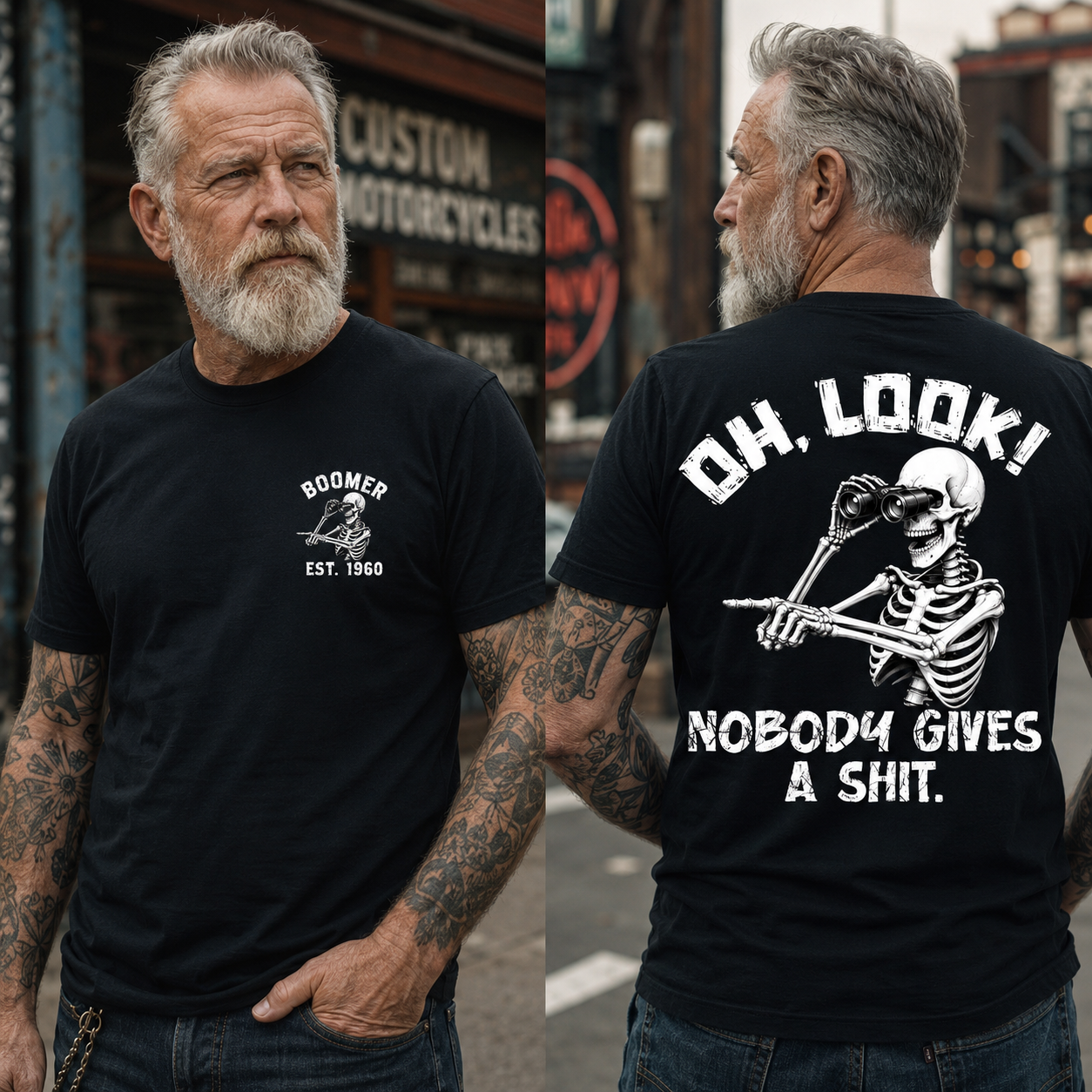 Personalization Year Boomer/Gen X T Shirt, Oh Look Nobody Gives A Sh*t 