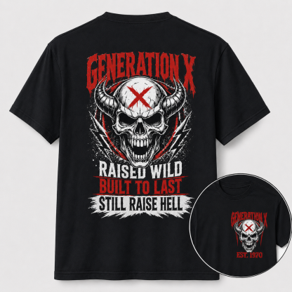 Gen X Raised Wild Skull Graphic Tee