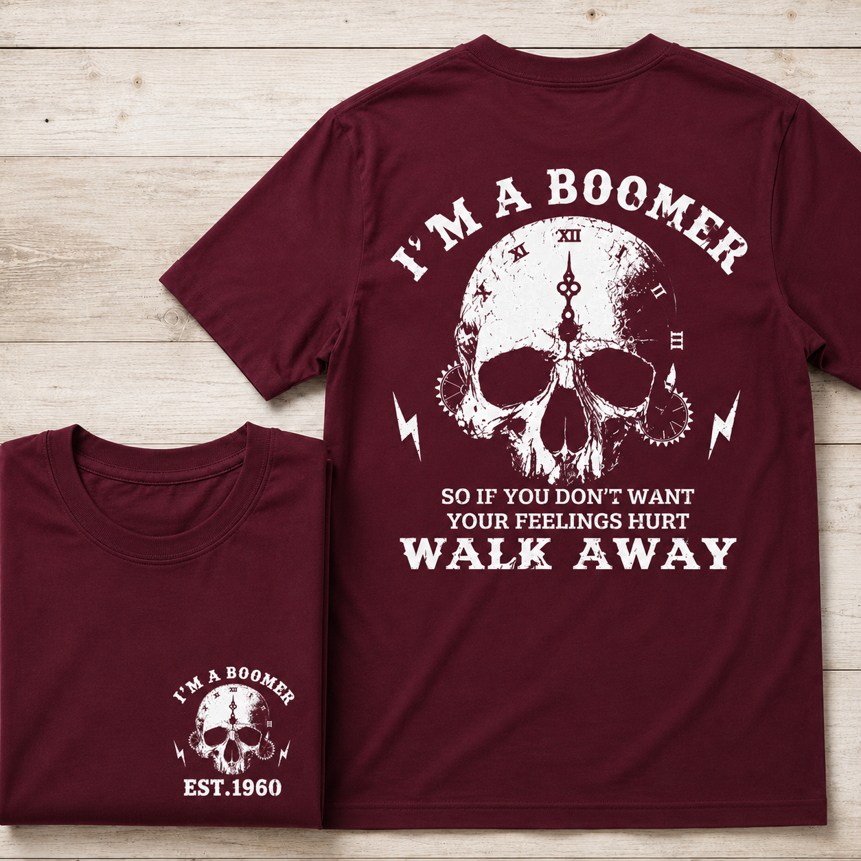I'm A Boomer Custom Year Vintage Skull Graphic T-Shirt