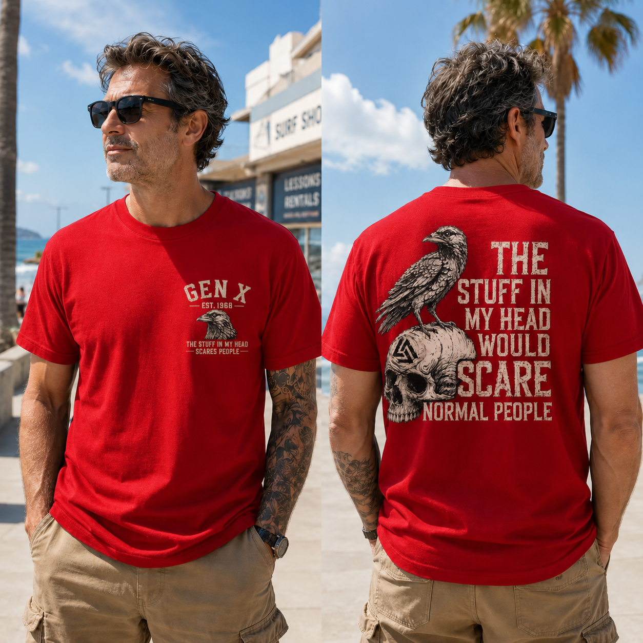 The Stuff In My Head Would Scare Normal People Gen X Custom Year T-Shirt