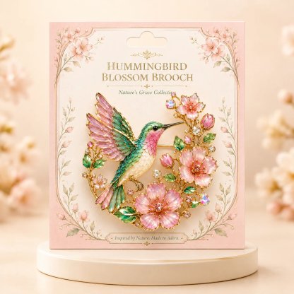 🌸Limited Edition 2026 Hummingbird Blossom Brooch – Elegant Floral Bird Pin Jewelry Gift for Women