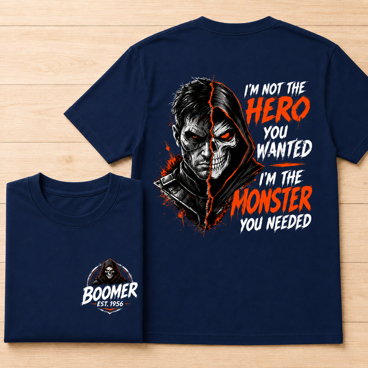Personalized Boomer/GenX T-Shirt - Custom Year Back & Front Print - "I'm The Monster You Needed" Tee
