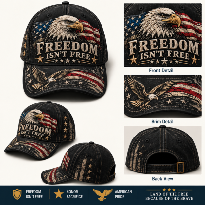 🦅Freedom Isn't Free Patriotic Eagle Baseball Cap