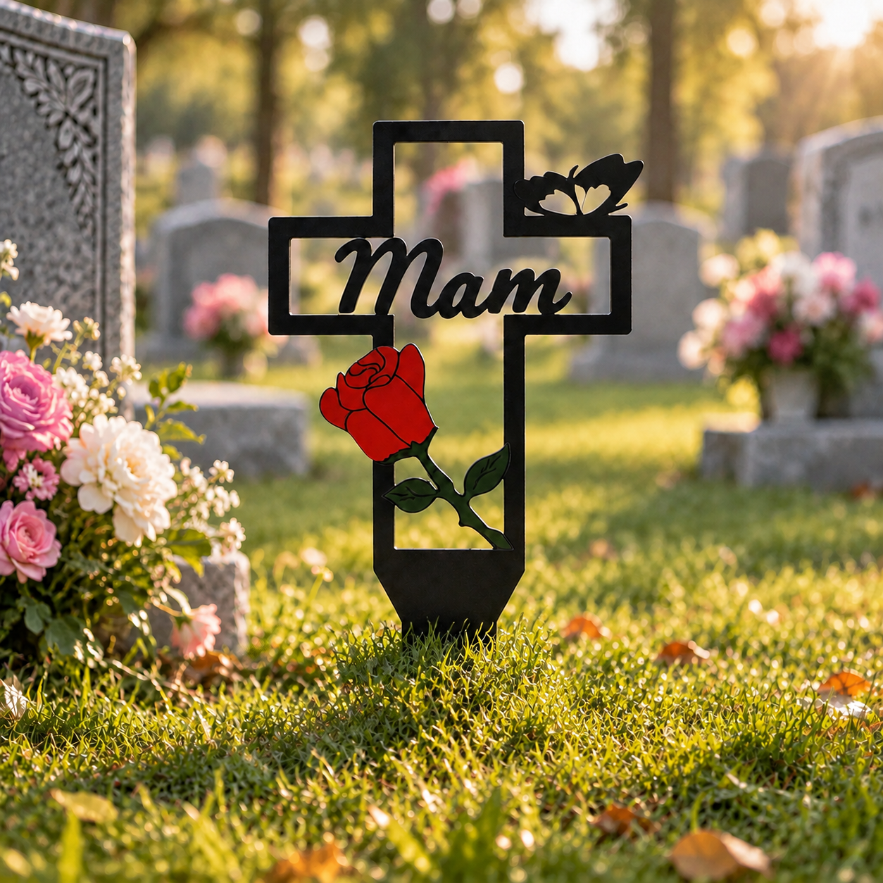 Metal Cemetery Memorial Plaque for Remembrance