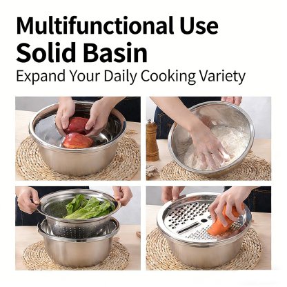 Stainless Steel Grater with Drain Basket🥕🥗