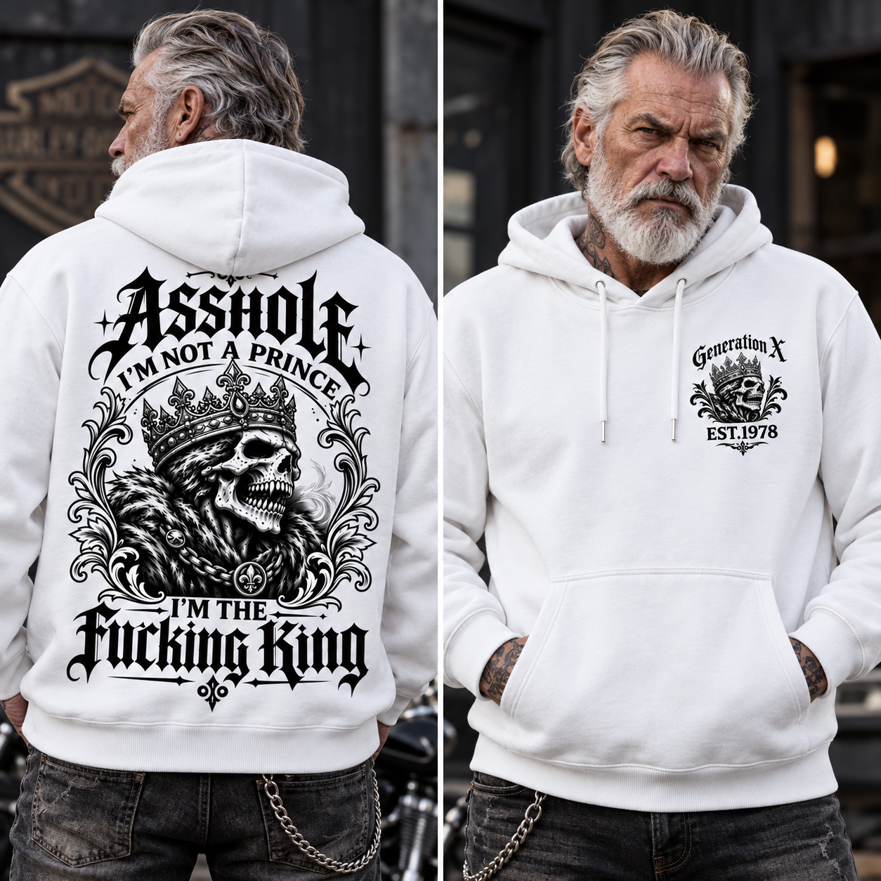 Asshole I'm Not A Prince I'm The Fucking King Custom Year Hoodie