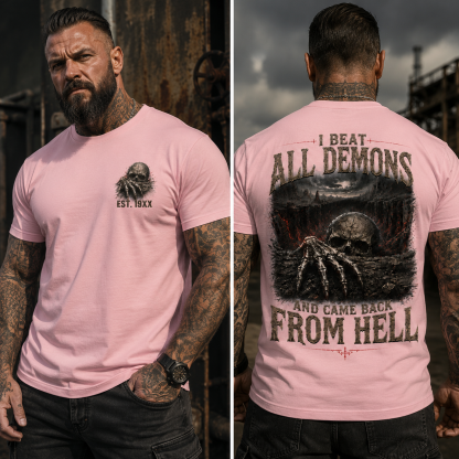 "I Beat All Demons, And Come from Hell" Custom Year Skull T-shirt