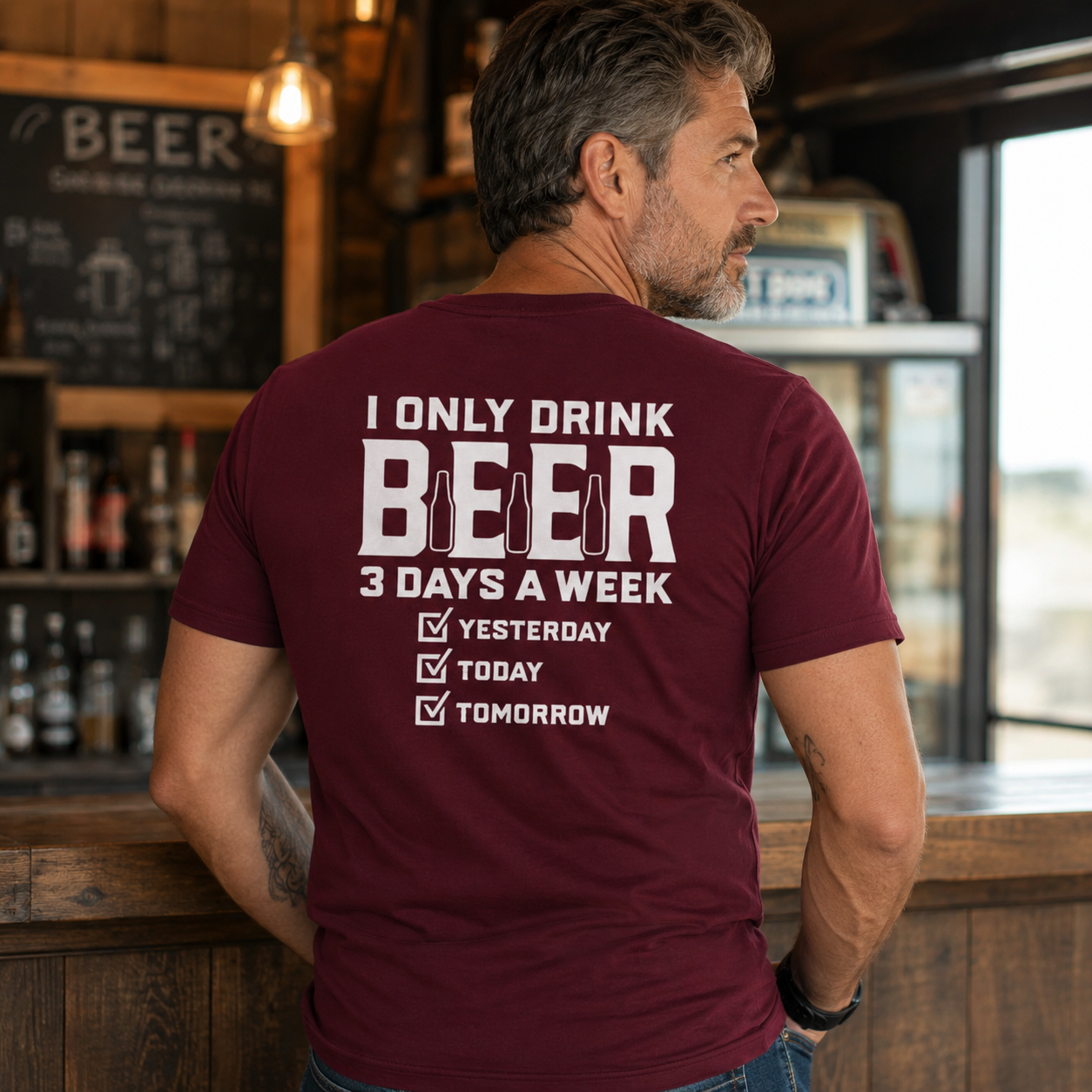 I Only Drink Beer Three Days A Week Graphic Cotton T-shirt