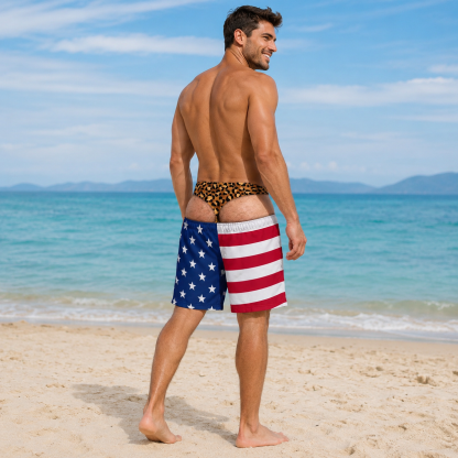 Custom Funny Men Swim Trunks Novelty Optical Illusion Swim Shorts Funny Novelty Party Board Shorts Gift for Husband Boyfriend