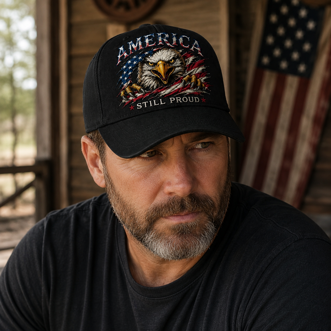 America Still Proud Eagle Patriotic Baseball Cap