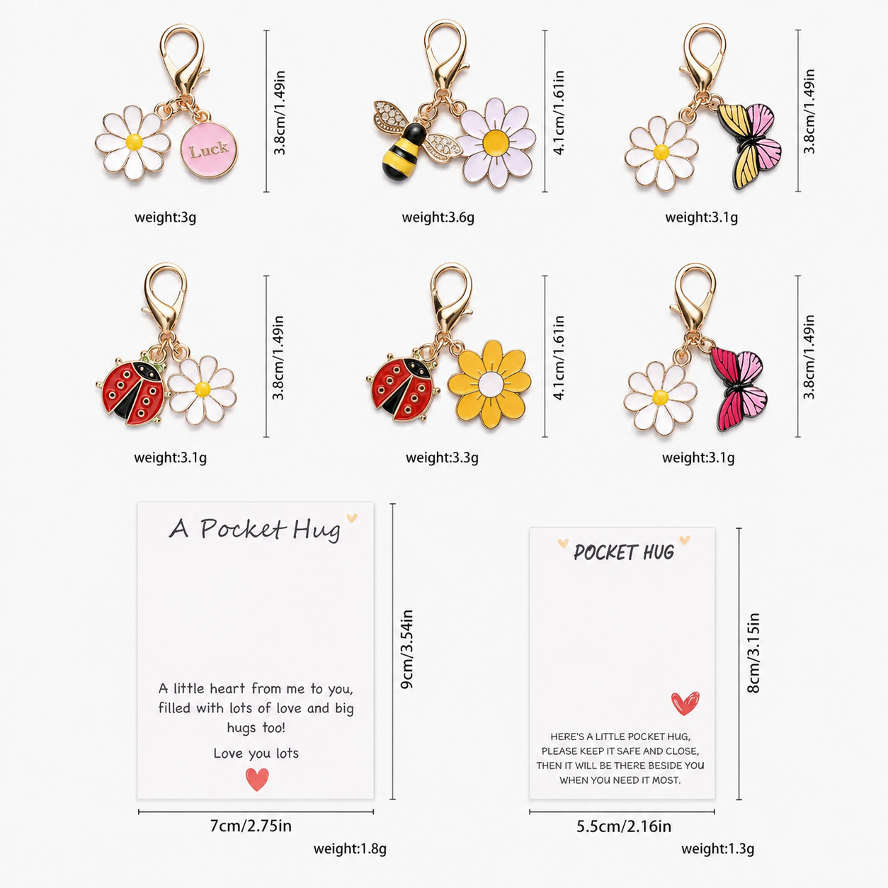 ✨20 Sets Hug Favors(🦋Butterfly, Ladybird, Flower, Bee)