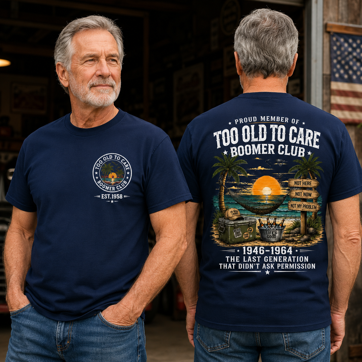 Proud Member Of Too Old To Care Boomer Club Custom Year T-shirt