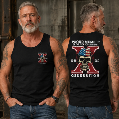 Custom Gen X Skull New Printing Custom Birth Year Sleeveless Vest