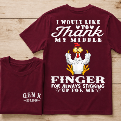 Funny Chicken Middle Finger Vintage T Shirt Custom Year Tee