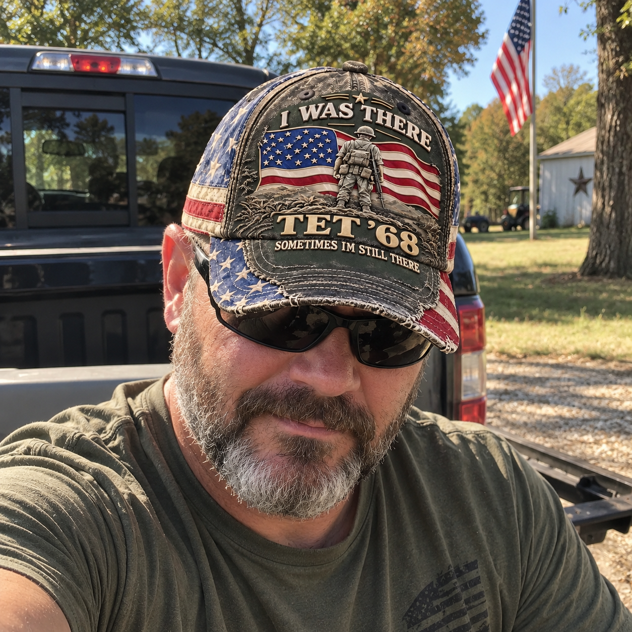 Tet '68 Vietnam Veteran Printed Baseball Cap