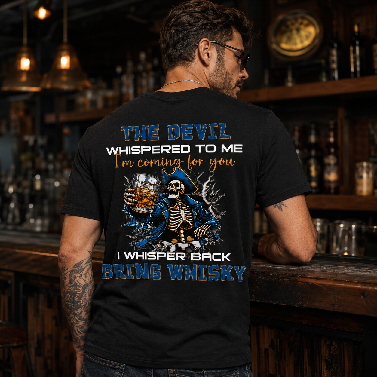 The Devil Whispered To Me I Whisper Back Bring Beer Gen X//Boomer Custom Birth Year T-shirt