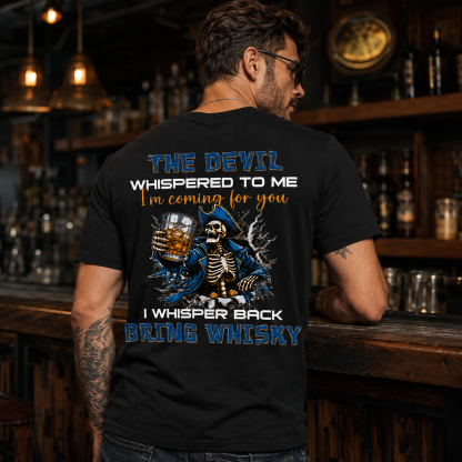 The Devil Whispered To Me I Whisper Back Bring Beer Gen X//Boomer Custom Birth Year T-shirt