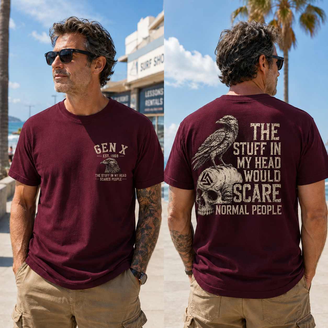 The Stuff In My Head Would Scare Normal People Gen X Custom Year T-Shirt