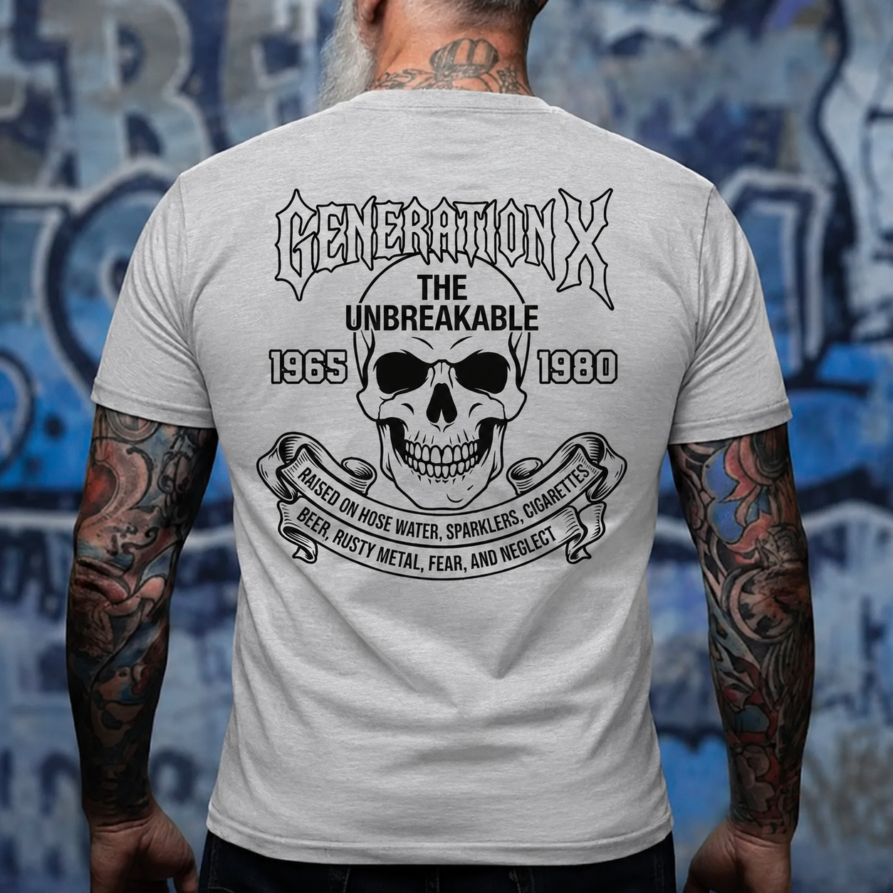 Generation X The Unbreakable Generation Custom Year Skull Tee