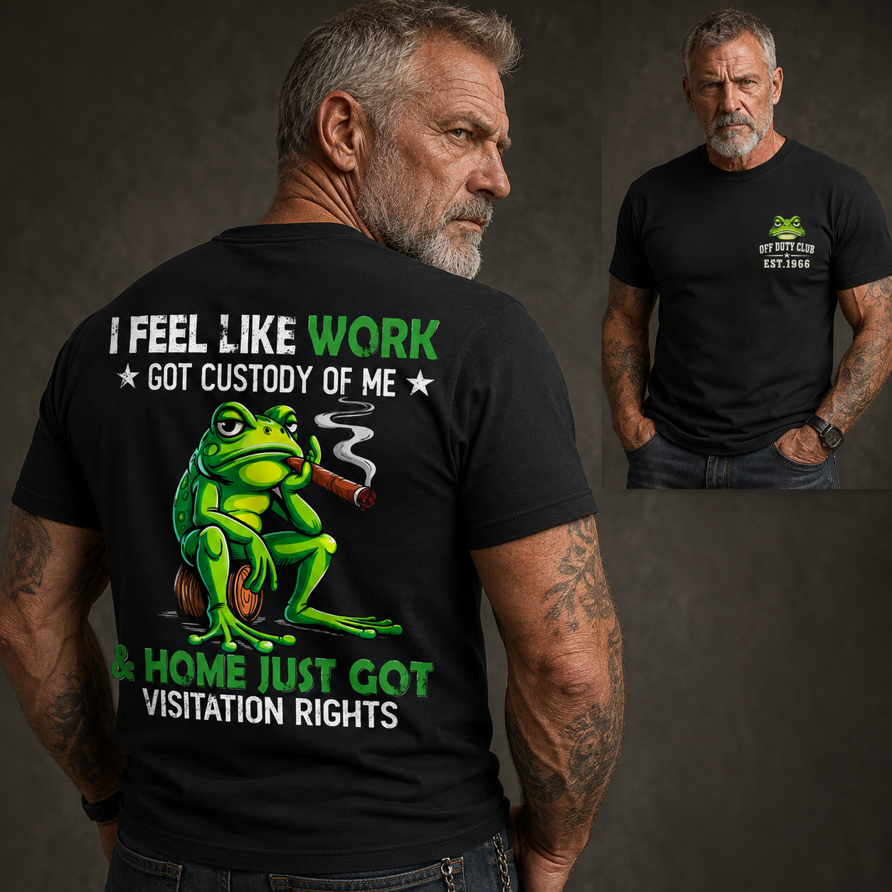 I Feel Like Work Got Custody Of Me Shirt, Funny Frog Cigar Custom Year Tee