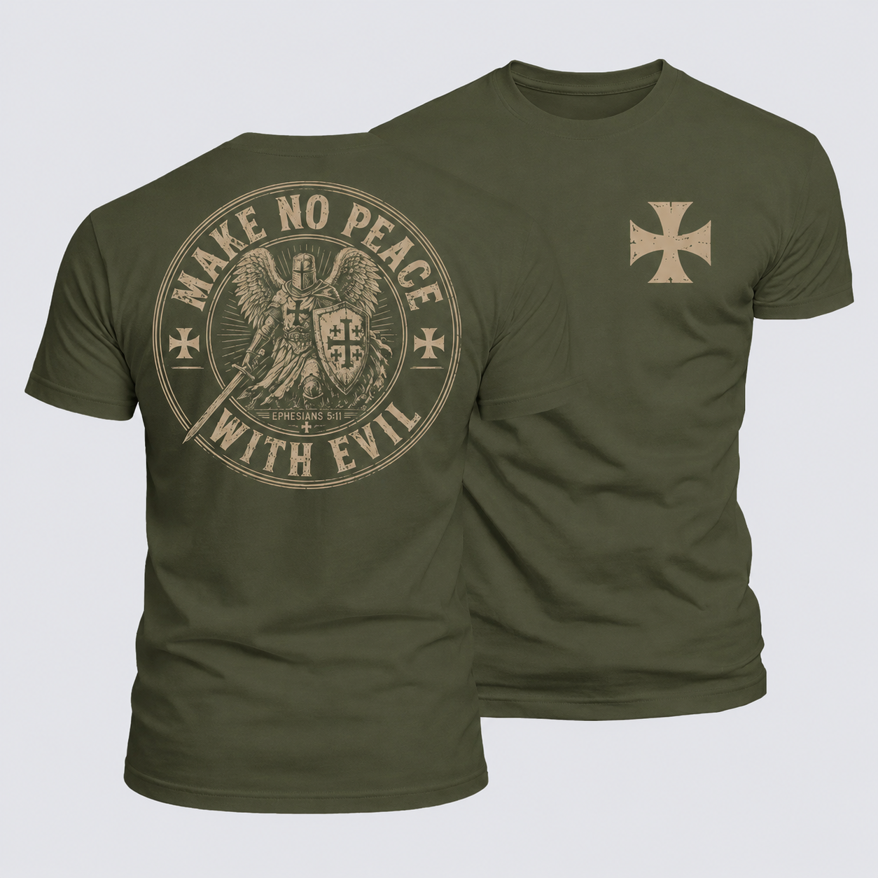 Luxe Mercerized Cotton Tee - Make No Peace With Evil