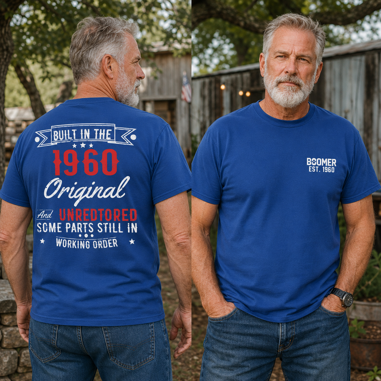 Custom Boomer/Gen X Built-In Year T-shirt – Original & Unrestored Edition T-shirt