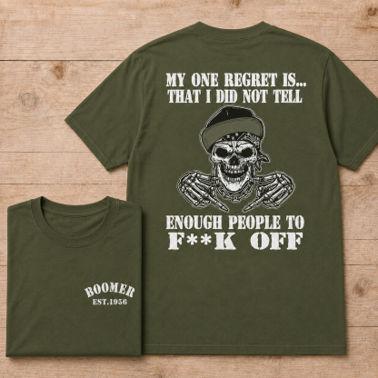My One Regret Is Funny Skull T Shirt, Gen X Vintage Graphic Custom Year Tee